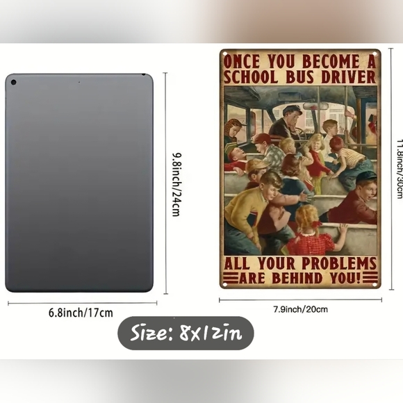 School Bus Driver Aluminum Decorative Sign - Picture 3 of 4